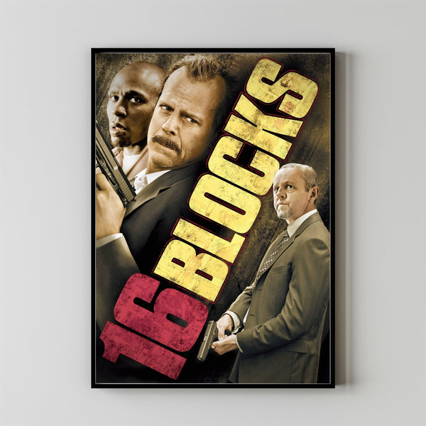 16 Blocks (2006) Movie Poster, Home Decor, Live Room Wall Art DS05