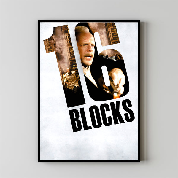 16 Blocks (2006) Movie Poster, Home Decor, Live Room Wall Art DS09