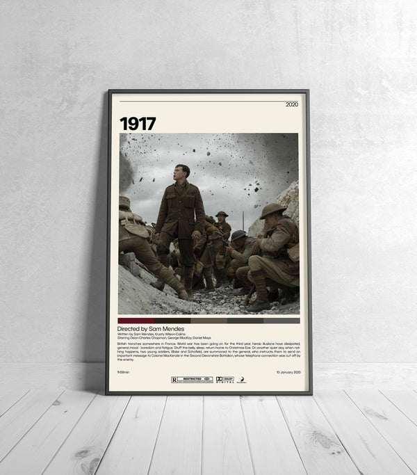 1917  Sam Mendes, Minimalist Movie Poster, Vintage Retro Art Print, Custom Poster, Wall Art Prin, Home Decor 992086254