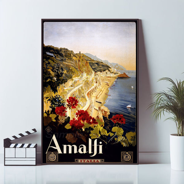 1920s Amalfi Italy Vintage Style Poster, Wall Art Prints, Art Poster, Canvas Material Gift, Keepsake, Home Decor, Live Room Wall Art 1635062021