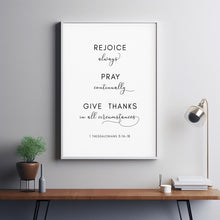 1 Thessalonians 5:16-18 'Rejoice Always, Give Thanks' Bible Verse Wall Art - Inspirational Scripture Decor for Daily Gratitude