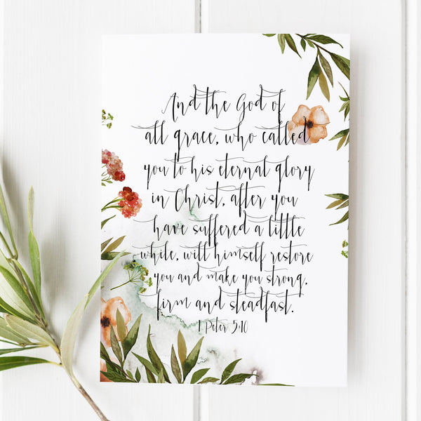 1 Peter 510 And The God Of All Grace Scripture Art Bible Verse