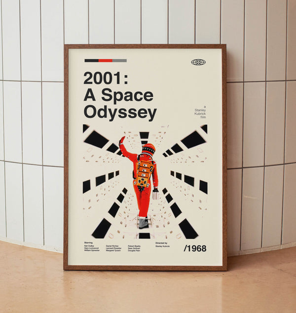2001 A Space Odyssey Vintage Movie Poster - Stanley Kubrick - Minimalist Midcentury Wall Art Print 1548541747