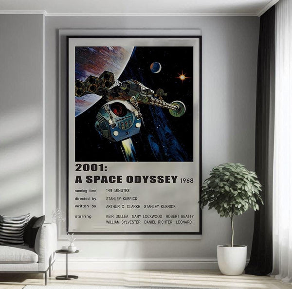2001 A Space Odyssey (1968) Movie Poster Canvas Poster Minimalist Poster Art Print Gifts for Lover Mural Painting 1749607972