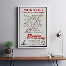 20 Million Miles to Earth (1957) Movie Poster Gift, Home Decor, Live Room Wall Art DS03