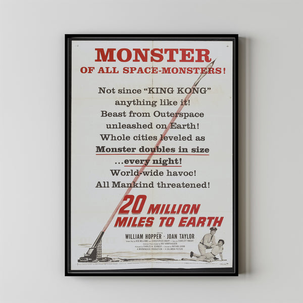 20 Million Miles to Earth (1957) Movie Poster Gift, Home Decor, Live Room Wall Art DS03