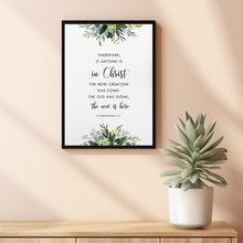 2 Corinthians 5:17 'New Creation' Bible Verse Scripture Poster - Transformative Christian Gift for Renewal and Faith