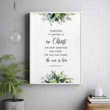 2 Corinthians 5:17 'New Creation' Bible Verse Scripture Poster - Transformative Christian Gift for Renewal and Faith
