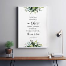 2 Corinthians 5:17 'New Creation' Bible Verse Scripture Poster - Transformative Christian Gift for Renewal and Faith