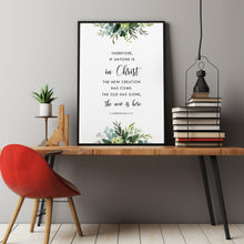 2 Corinthians 5:17 'New Creation' Bible Verse Scripture Poster - Transformative Christian Gift for Renewal and Faith