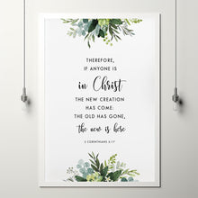 2 Corinthians 5:17 'New Creation' Bible Verse Scripture Poster - Transformative Christian Gift for Renewal and Faith