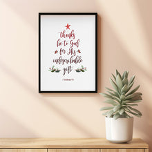 2 Corinthians 9:15 Christmas Card Poster - Celebrate the Season with Inspirational Scripture, Perfect for Holiday Decor