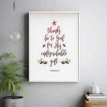 2 Corinthians 9:15 Christmas Card Poster - Celebrate the Season with Inspirational Scripture, Perfect for Holiday Decor