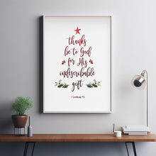 2 Corinthians 9:15 Christmas Card Poster - Celebrate the Season with Inspirational Scripture, Perfect for Holiday Decor
