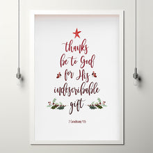 2 Corinthians 9:15 Christmas Card Poster - Celebrate the Season with Inspirational Scripture, Perfect for Holiday Decor