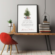 2 Thessalonians 316 Peace Quote Christian Christmas Scripture Poster Wall Art with Watercolor Christmas Tree, Winter Bible Verse Print