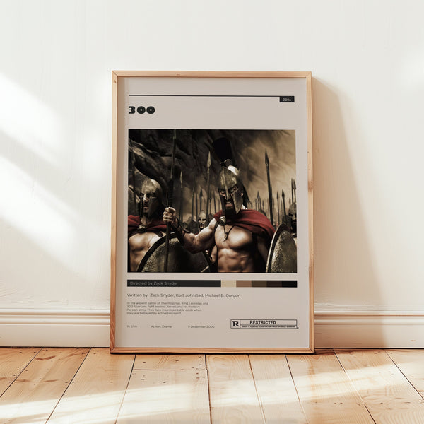 300 Movie Poster, Gerard Butler Wall Art, Minimalist Wall Decor, Spartan Warrior Film Print, Gift for Movie Buffs 1747837945