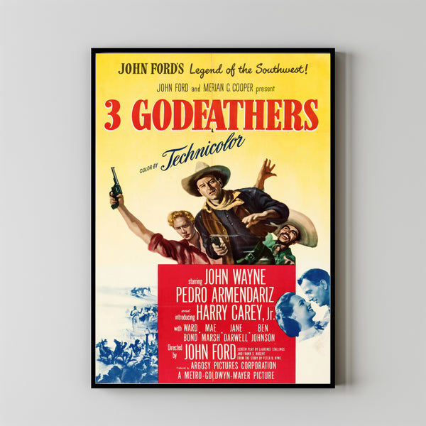3 Godfathers (1948) Movie Poster, Canvas Material Gift, Home Decor, Live Room Wall Art DS06