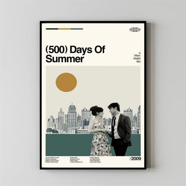 500 Days Of Summers Movie Poster, 500 Days Movie, 500 Days Film, Retro Movie Poster, Vintage, Modern Vintage, Movie Poster, Minimal Art