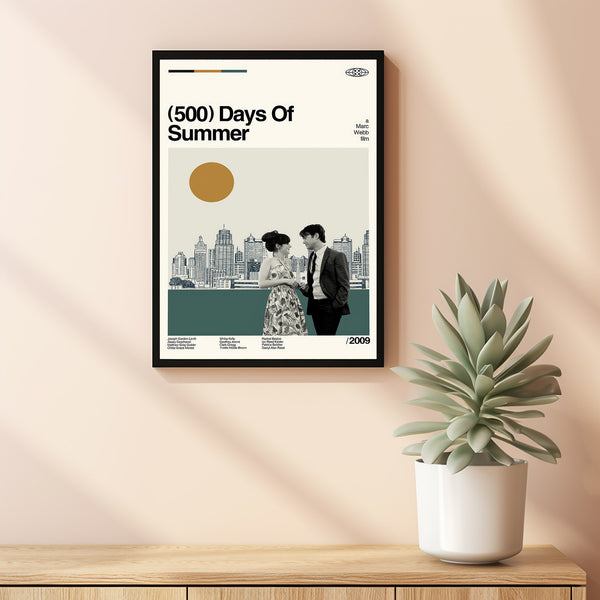 500 Days Of Summers Movie Poster, 500 Days Movie, 500 Days Film, Retro Movie Poster, Vintage, Modern Vintage, Movie Poster, Minimal Art