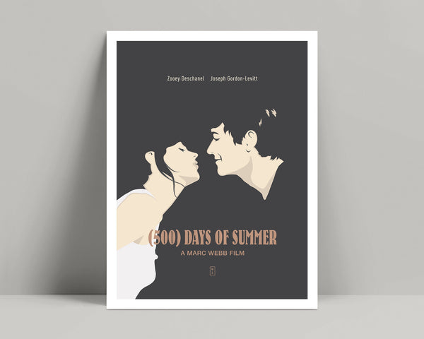 500 Days of Summer - Minimalist Poster, Minimalist Print, Zooey Deschanel, Joseph Gordon-Levitt, Geoffrey Arend, Marc Webb 779762031