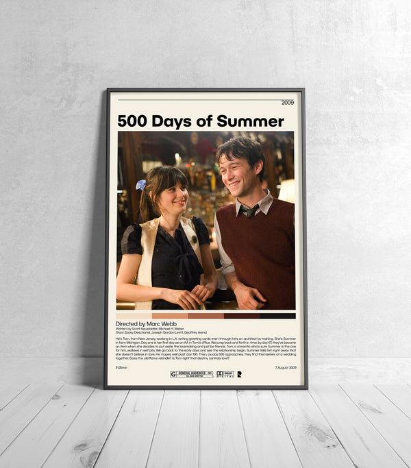500 Days of Summer Poster  Marc Webb, Minimalist Movie Poster, Vintage Retro Art Print, Custom Poster, Wall Art Print, Home Decor 1203144585