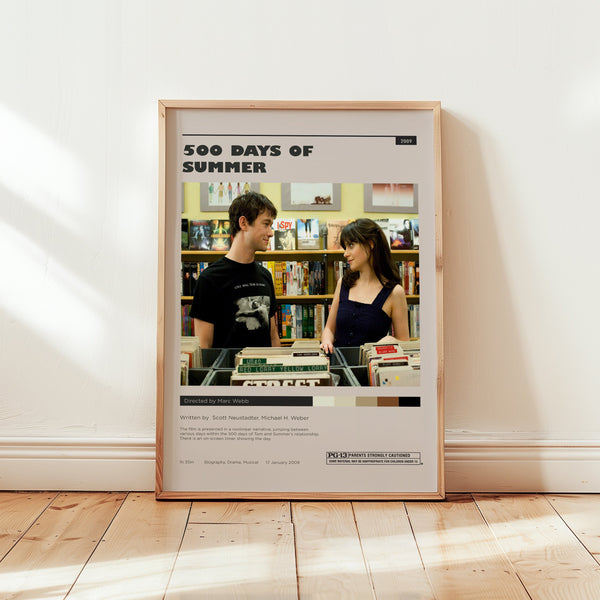 500 Days of Summer Poster, Joseph Gordon-Levitt Wall Art, Minimalist Wall Decor, Romantic Indie Film Art Print, Gift for Movie Buffs 1733651956