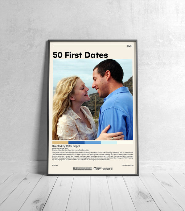 50 First Dates  Peter Segal, Minimalist Movie Poster, Vintage Retro Art Print, Custom Poster, Wall Art Print, Home 992082634