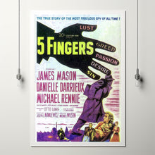 5 Fingers (1952) Movie Poster, Canvas Material Gift, Home Decor, Live Room Wall Art DS04