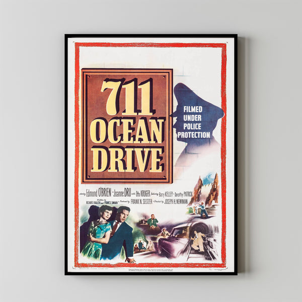 711 Ocean Drive (1950) Movie Poster, Home Decor, Live Room Wall Art