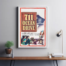 711 Ocean Drive (1950) Movie Poster, Home Decor, Live Room Wall Art