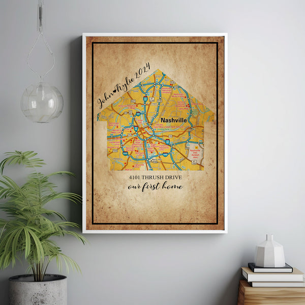 Custom Map of Your Home - The Perfect Gift for Any Special Occasion - Customize Map Title (Optional)