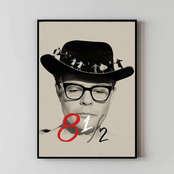 8½ (1963) Poster Art Print Movie Posters Gift for Movie lovers 1