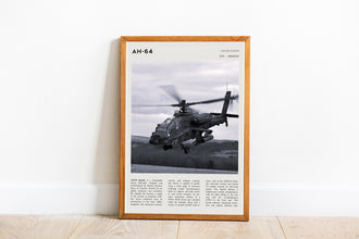AH-64 Apache Wall Art Attack Helicopter Poster Poster AH-64 Apache  Black White Poster  Poster  Art Gift 1702503603