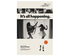ALMOST FAMOUS, Cameron Crowe Inspired Poster, Art Print - Black and White, Red-orange, Mid-Century Modern, Music 1569807021