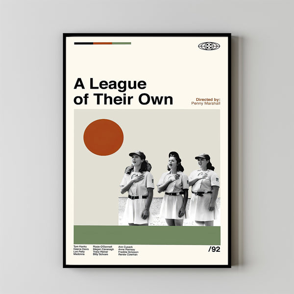 A League Of Their Own Movie Poster, A League Of Their Own Poster, Retro posters, Minimal Movie Art, Modern Vintage, Favorite Movie