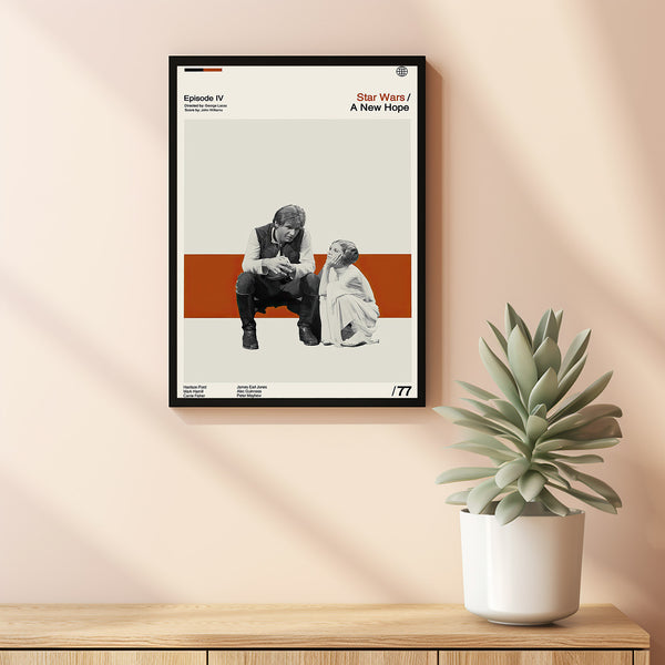 A New Hope Episode IV Poster, Star Wars Film, Retro Movie Poster, Room Decor, Printable Art, Digital Art, Wall Art, Home Decor