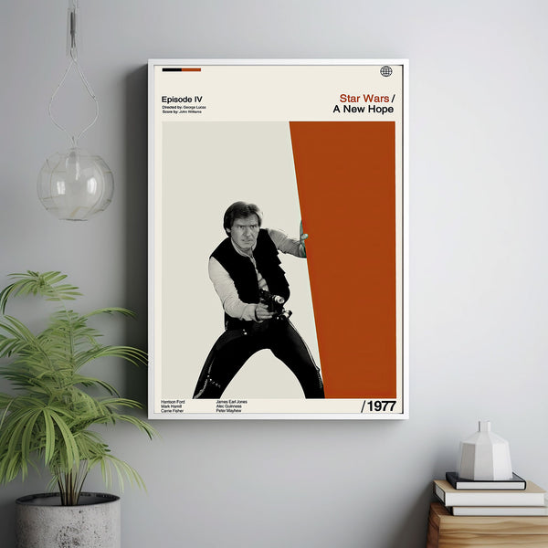 A New Hope Poster, Star Wars Film, A New Hope Movie, Vintage Modern, Vintage Poster, Minimalist Art, High Quality, Home Decor