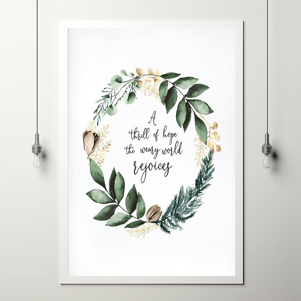 A Thrill Of Hope Christmas Wall Decor - Festive and Inspirational Christmas Wall Art, Perfect for Holiday Season