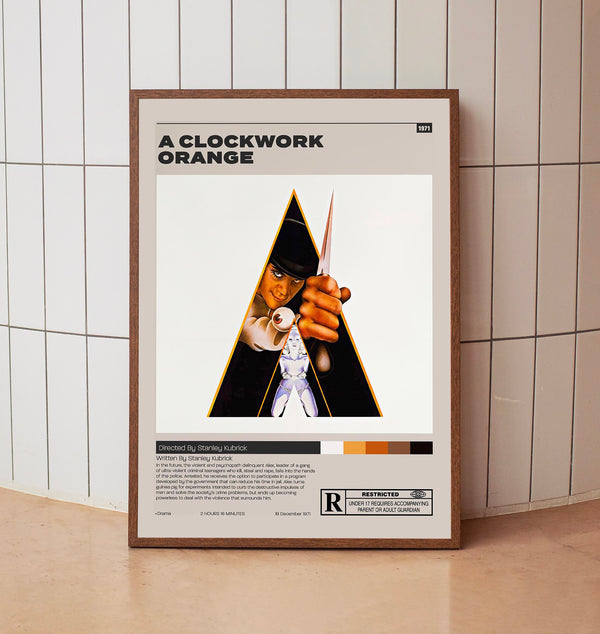 A Clocwork Orange Poster, Stanley Kubrick, Minimalist Movie Poster