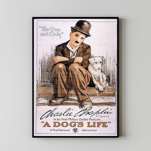A Dog's Life (1918) Movie Poster,  Home Decor, Live Room Wall Art DS04