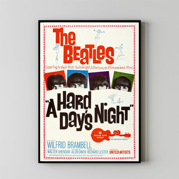 A Hard Day's Night (1964) Movie Poster,  Home Decor, Live Room Wall Art DS16