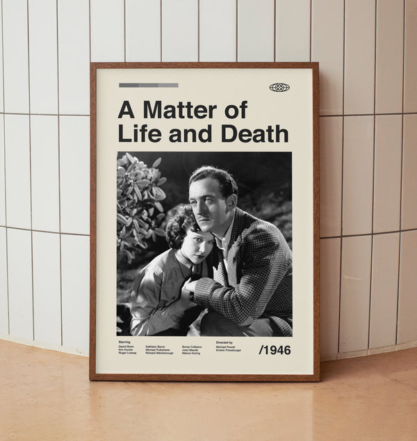 A Matter of Life and Death ( Stairway to Heaven) 1948 Vintage Movie Poster - Classic British Film - Minimalist Midcentury Wall Art Print