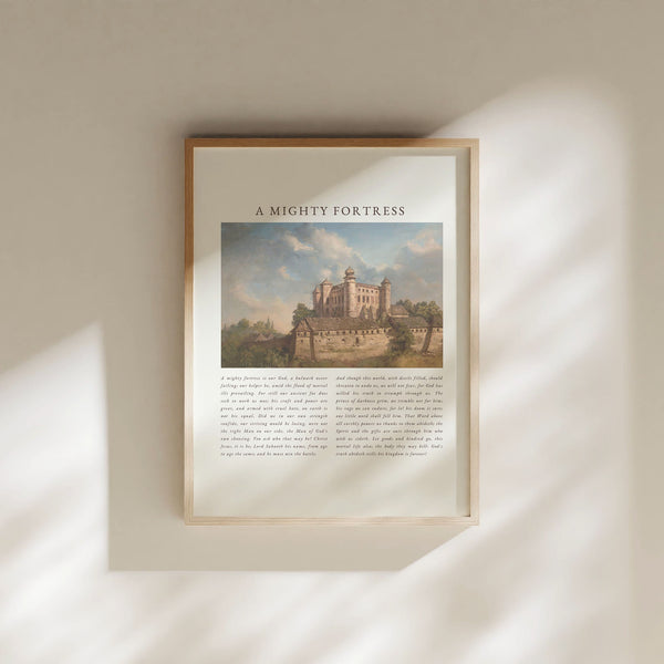 A Mighty Fortress is Our God Print, Hymn Wall Art, Christian Wall Art, Poster Christian Worship Song Lyrics, Christian Hymn Lyric Poster 1629602277