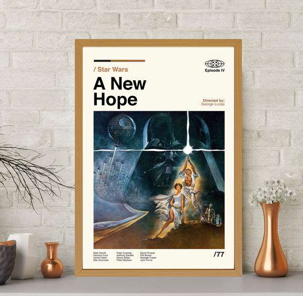 A New Hope Poster, Star Wars Poster, A New Hope Print, Midcentury Art, Minimalist Poster, Vintage Poster, Retro Poster, Wall Art, Wall Decor 1