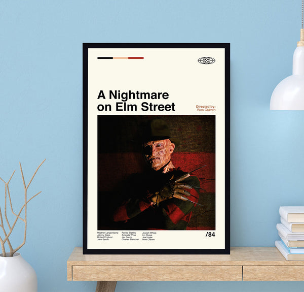 A Nightmare on Elm Street Poster, Wes Craven, Minimalist Art, Modern Art, Midcentury Poster, Vintage Poster, Movie Poster, Wall Decor 1729504413