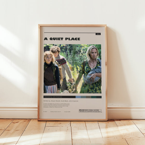 A Quiet Place Poster, Emily Blunt Wall Art, Minimalist Wall Decor, Survival Horror Film Print, Gift for Movie Lovers 1733652278