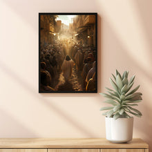 Jesus Walking Towards A Crowd Of People Poster, Gift Trendy Living Room Home Decor Framed Canvas Christian Nursery Decor 2