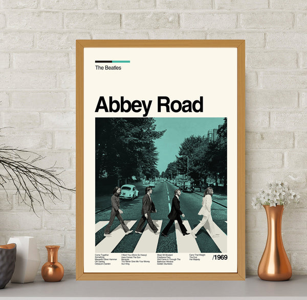 Abbey Road - The Beatles Poster, Abbey Road Album Poster, Music Album Poster, Midcentury Art, Minimalist Art, Vintage Poster, Wall Decor