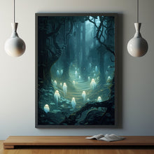 Enchanting Forest Spirits Kodama Poster - Mystical Wall Art for Nature Lovers, Magical Forest Gift, Eco-Friendly Home Decor